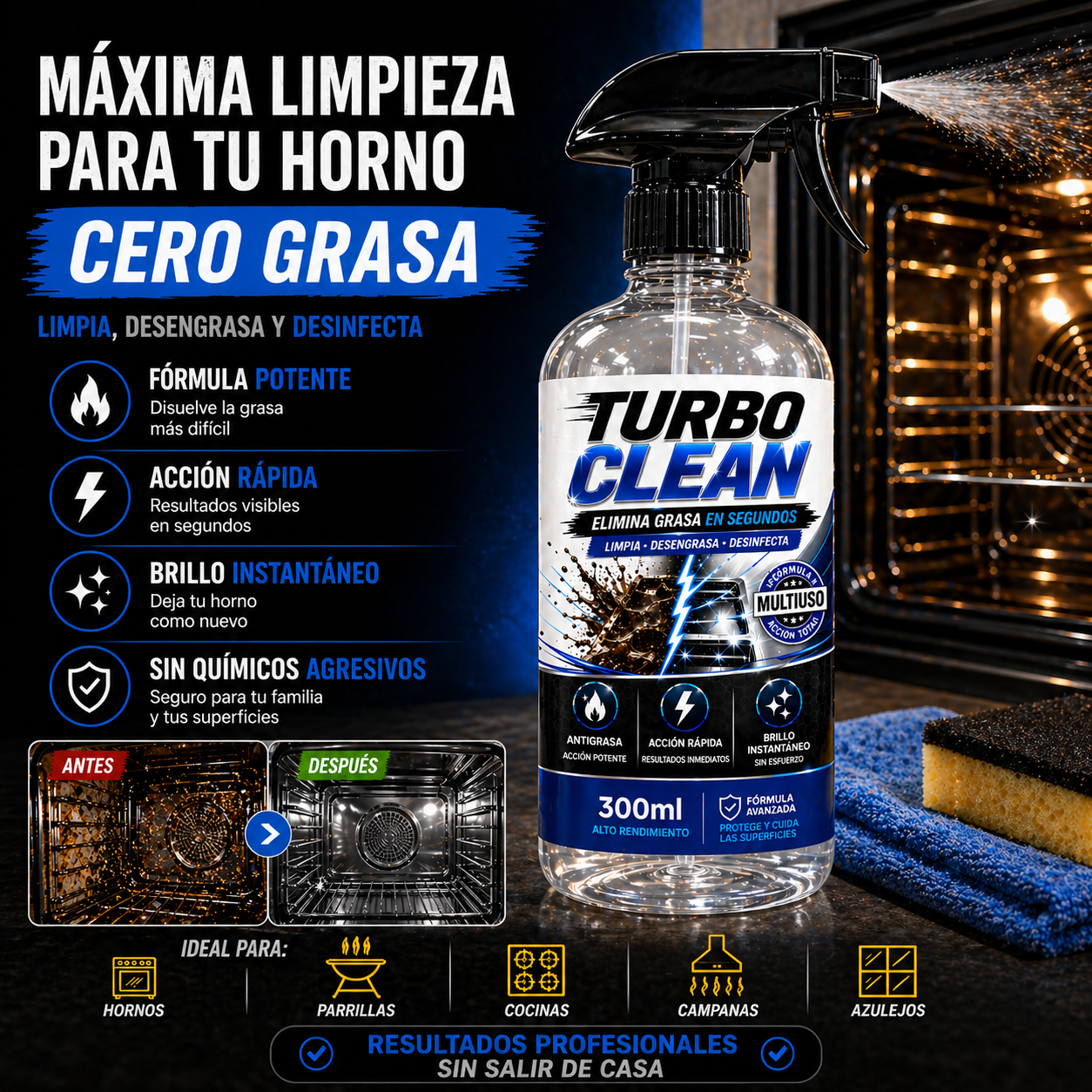 TurboClean™ – La Fórmula que Elimina la Grasa en Segundos