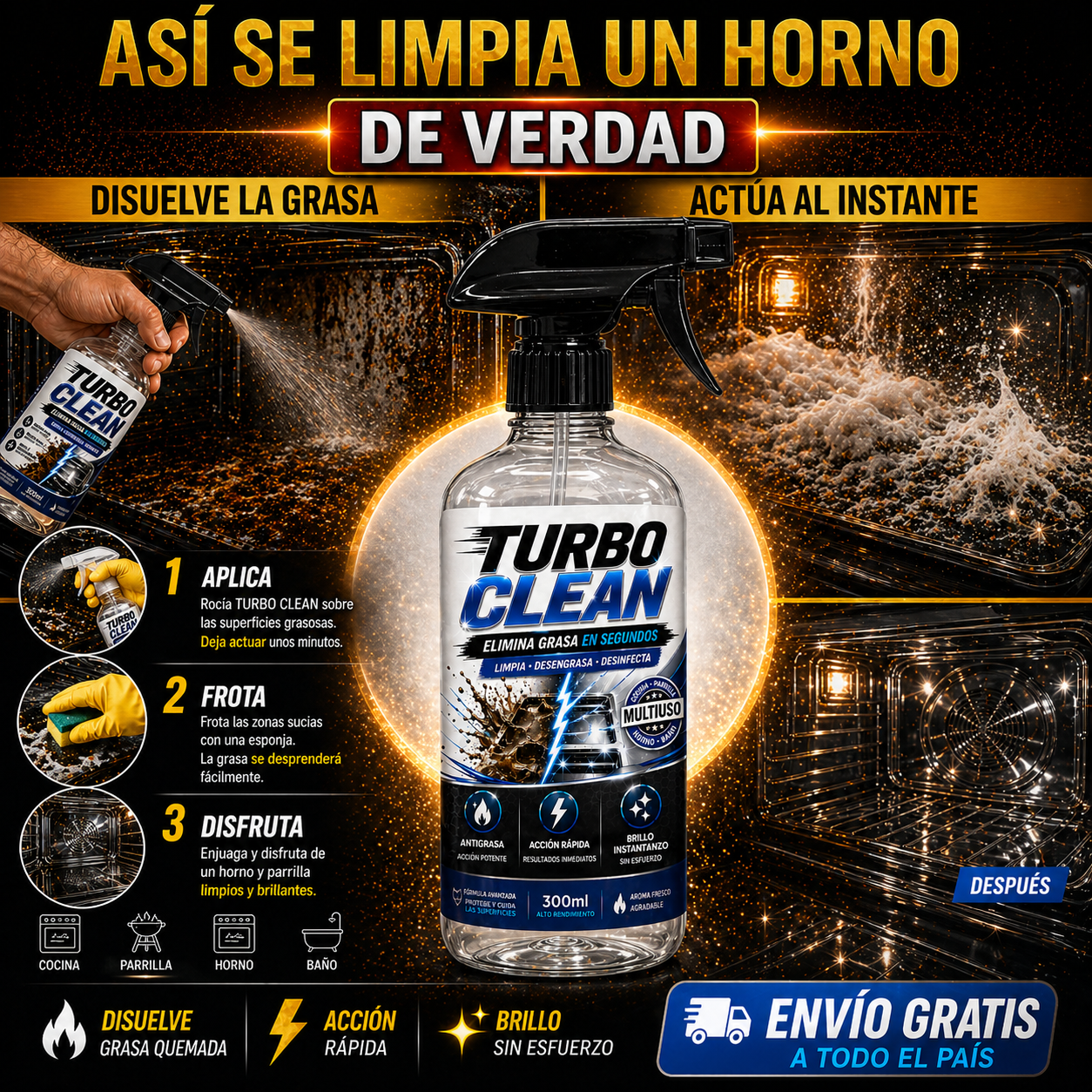 TurboClean™ – La Fórmula que Elimina la Grasa en Segundos