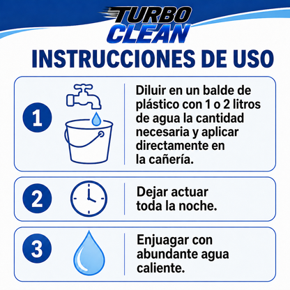 TurboClean™ Limpia y destapa tus cañerias