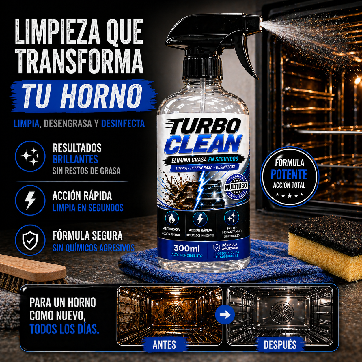 TurboClean™ – La Fórmula que Elimina la Grasa en Segundos