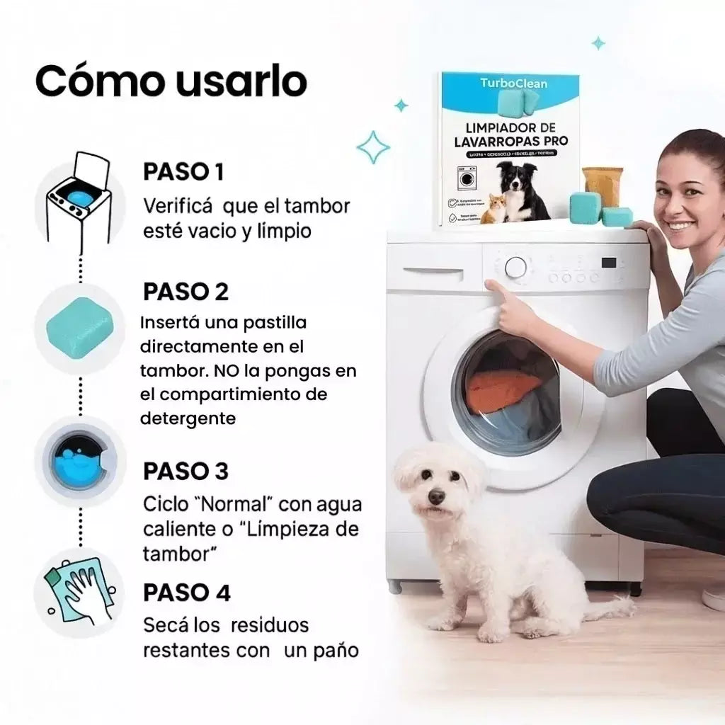 TurboClean™ Pastillas para lavarropas